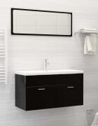 vidaXL Мивка за вграждане с кран 91x39x18 см керамична бяла