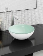 vidaXL Мивка закалено стъкло 30x12 см бяла