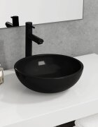 vidaXL Мивка закалено стъкло 35x12 см черна