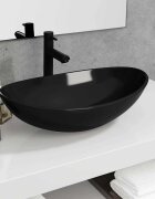 vidaXL Мивка закалено стъкло 545x35x155 см черна