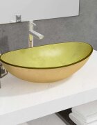 vidaXL Мивка закалено стъкло 545x35x155 см матирана