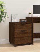 vidaXL Мобилен архивен шкаф с кафяв дъб 45x38x54 см инженерно дърво
