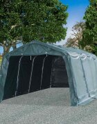 vidaXL Мобилен навес за животни PVC 550 г/м² 33x64 м тъмнозелен