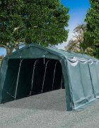 vidaXL Мобилен навес за животни PVC 550 г/м² 33x8 м тъмнозелен