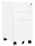 vidaXL Мобилен офис шкаф бял 30x45x59 см стомана