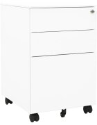 vidaXL Мобилен офис шкаф бял 39x45x60 см стомана