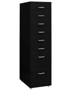 vidaXL Мобилен офис шкаф черен 28x41x109 см метал