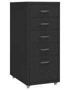 vidaXL Мобилен офис шкаф черен 28x41x69 см метал