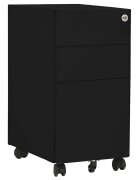 vidaXL Мобилен офис шкаф черен 30x45x59 см стомана