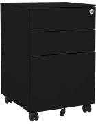 vidaXL Мобилен офис шкаф черен 39x45x60 см стомана