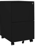 vidaXL Мобилен офис шкаф черен 39x45x67см стомана