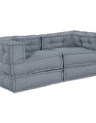 vidaXL Модулен диван 2 бр. Текстил Сиво 140 x 70 x 56 см