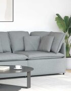 vidaXL Модулен диван ъглов модул с възглавници светло сив 100 см