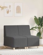 vidaXL Модулен диван без ръкави 2 бр. Тъмен сив Кордюрова тъкан