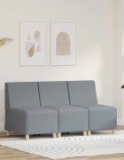 vidaXL Модулен диван без ръкави 3 бр. Светлосиво текстил