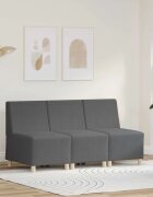 vidaXL Модулен диван без ръкави 3 бр. Тъмен сив Кордюрова тъкан