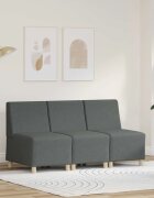 vidaXL Модулен диван без ръкави 3 бр. Тъмен сив текстил