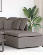 vidaXL Модулен диван с табуретка бежов 100x100x48 см