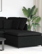 vidaXL Модулен диван с табуретка черен 100x100x48 см