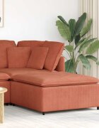 vidaXL Модулен диван с табуретка червено-оранжев 100x100x48 см