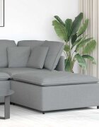 vidaXL Модулен диван с табуретка светлосив 100x100x48 см
