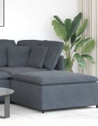 vidaXL Модулен диван с табуретка тъмносив 100x100x48 см