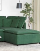 vidaXL Модулен диван с табуретка тъмнозелен 100x100x48 см
