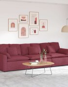 vidaXL Модулен диван с възглавници бордо червен