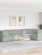 vidaXL Модулен диван с възглавници кадифе светлосив