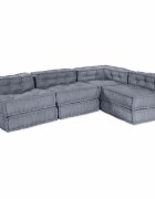 vidaXL Модулен диван Текстил Сиво 210 x 140 x 56 см