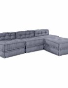 vidaXL Модулен диван Текстил Сиво 210 x 140 x 56 см
