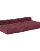 vidaXL Модулен диван Текстил Тъмен червен 210 x 140 x 56 см