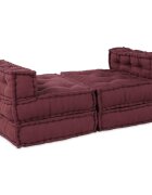vidaXL Модулен диван Текстил Тъмен червен 210 x 140 x 56 см