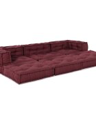 vidaXL Модулен диван Текстил Тъмен червен 210 x 70 x 56 см