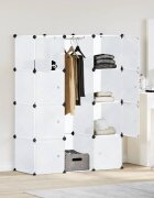 vidaXL Модулен шкаф с 9 отделения 109x365x143 см бял
