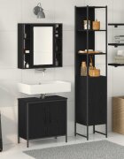 vidaXL Модулни единици за баня 3 бр. Черно 33 x 33 x 1855 см