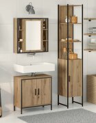 vidaXL Модулни единици за баня 3 бр. Кафяво 33 x 33 x 1855 см