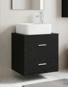 vidaXL Монтирана на стена мивка и тоалетка Черен дъб 495 x 41 x 63 см