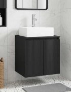 vidaXL Монтирана на стена мивка и тоалетка Черно 495 x 41 x 625 см