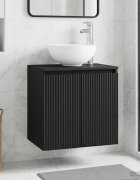 vidaXL Монтирана на стена мивка и тоалетка Черно 495 x 41 x 645 см
