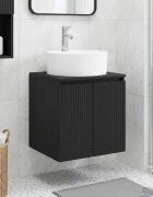 vidaXL Монтирана на стена мивка и тоалетка Черно 495 x 445 x 65 см