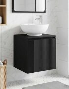 vidaXL Монтирана на стена мивка и тоалетка Черно 495 x 445 x 65 см