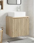 vidaXL Монтирана на стена мивка и тоалетка Дъб сонома 53 x 35 x 63 см