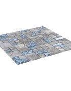 vidaXL Мозайка плочка 22 бр. 30 x 30 cm Сив и син Стъкло