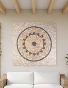 vidaXL Мозайка с шарка на слънчоглед Многоцветен 120 x 120 cm Мрамор