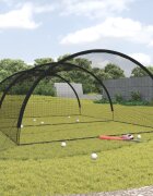 vidaXL Мрежа клетка за бейзболна бата черна 600x400x250 см полиестер