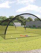 vidaXL Мрежа клетка за бейзболна бата черна 900x400x250 см полиестер