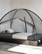 vidaXL Мрежа против комари Монголия с врати 220 черна 200x120x130 см