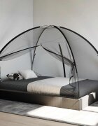vidaXL Мрежа против комари Монголия с врати 220 черна 200x150x140 см