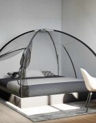 vidaXL Мрежа против комари Монголия с врати 220 черна 200x200x135 см